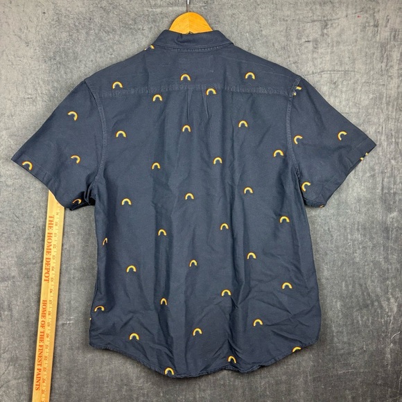 Original Penguin Navy Button Up with Rainbows Men’s Sz XL - Picture 8 of 10